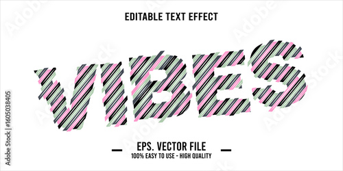 vibes, happy and funny text effect with editable text