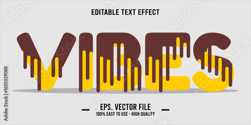 vibes, happy and funny text effect with editable text
