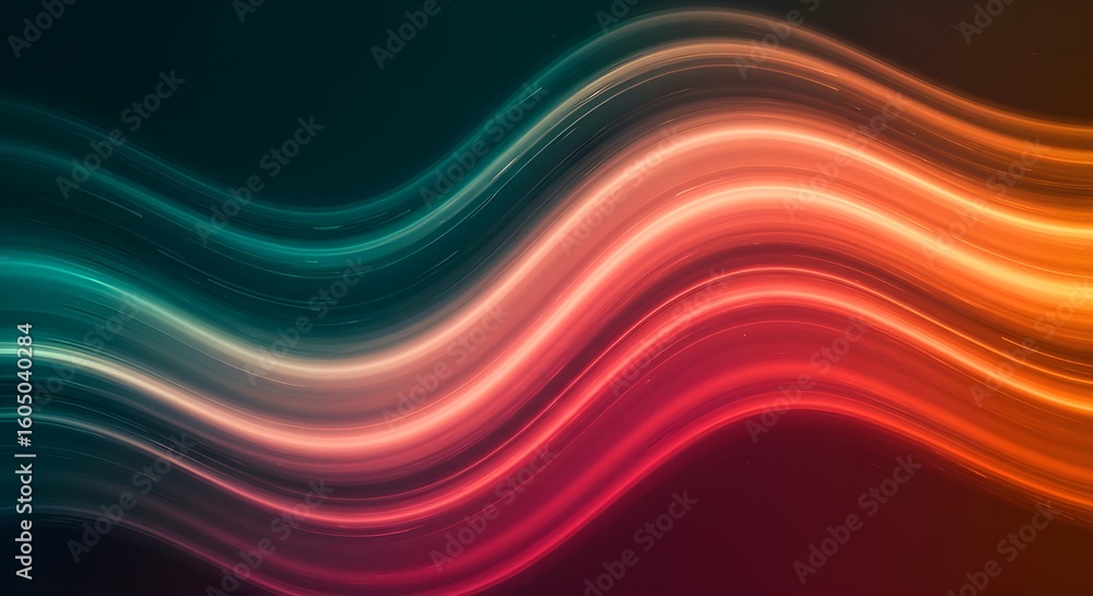 Obraz premium Curve texture background motion deep teal, coral orange, magenta, and golden yellow