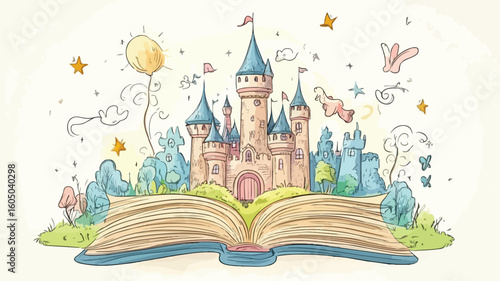 Enchanting Fairy Tales and Castle Tower Pop Up Fantasy Scene