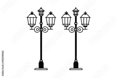 Decorative Light Poles For Parks Vector