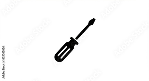 A simple black and white illustration of a single screwdriver tool.