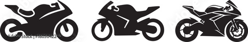 Sleek black silhouette of a sport motorcycle