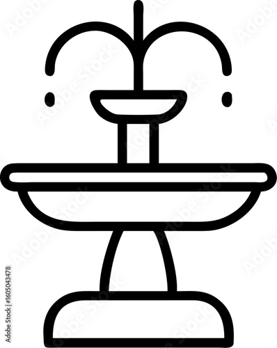 fountain vector icon on white or transparent background. Park Stroke icon collections. Editable Stroke icon collection Outline icon.