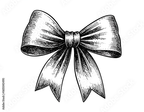 Detailed sketch of a ribbon bow