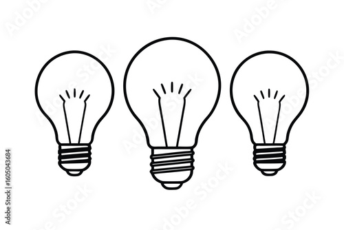 Realistic Glowing Lightbulbs Vector Image