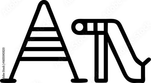 play ground vector icon on white or transparent background. Park Stroke icon collections. Editable Stroke icon collection Outline icon.