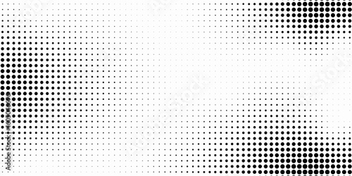 Grunge halftone gradient texture. Fading grit noise background. Sandy gritty wallpaper. Retro pixelated backdrop. Black and white anime or manga comic overlay. Vector design