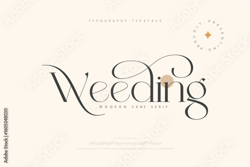 Weeding Elegant Serif Font. Modern Calligraphy Wedding Typeface.  Typography beautiful fashion elegant classic letters serif italic fonts decorative wedding vintage retro logos. vector illustration
