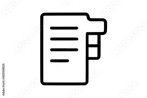 Minimal Outline Document File Icon with Tabs
