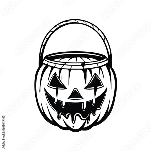 Halloween jack o lantern candy bucket pumpkin trick or treat