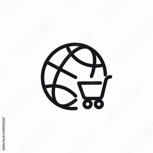 global shopping icon sign vector