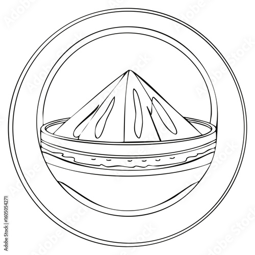 Hand Drawn Citrus Juicer Sketch Illustration in a Circle Frame