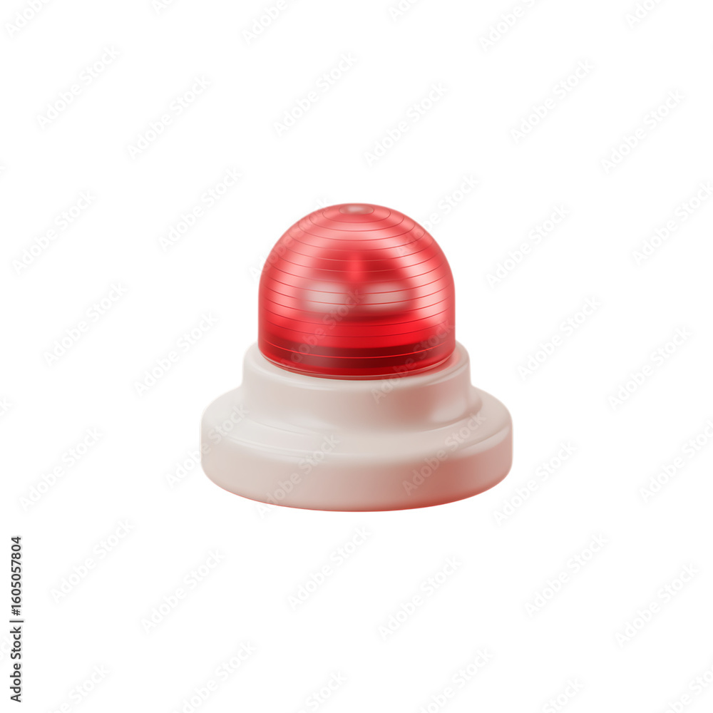 Fototapeta premium Red Beacon Light With White Base warning