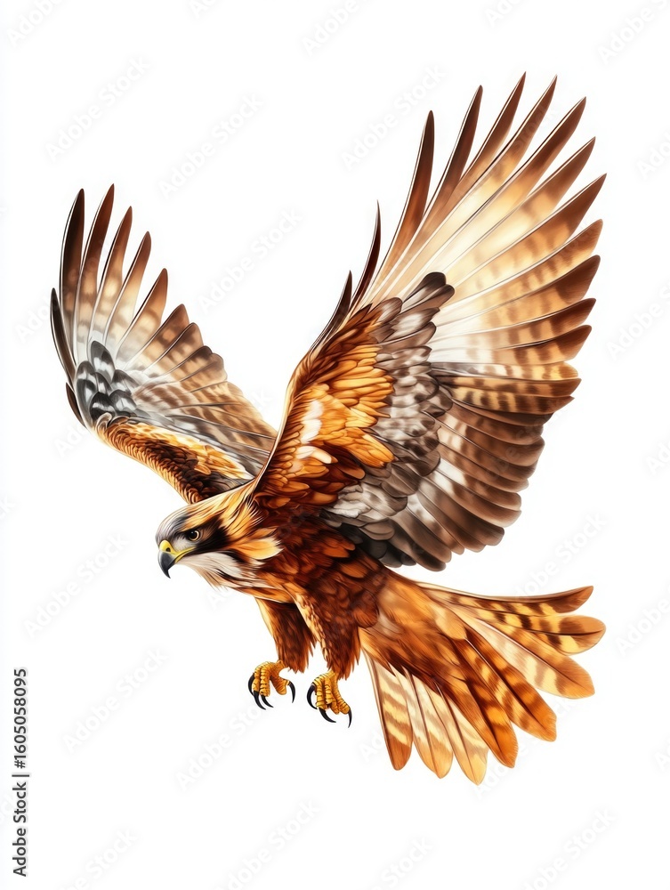 Fototapeta premium Bird of Prey, Hawk in Flight