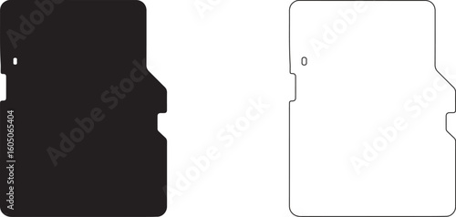 Solid Memory Card Silhouette Logo On White Background For Software