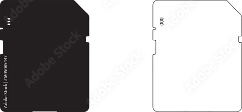 Memory Card Silhouette Logo On White Background For Photography Gear