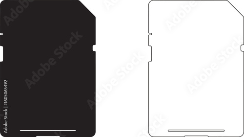 Sharp Memory Card Silhouette Logo On White Background For Interface Design