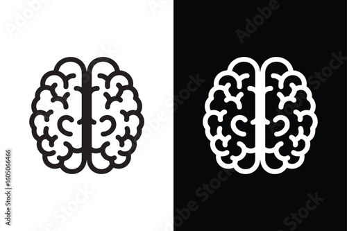 Brain icon isolated vector icon illustration on white background.