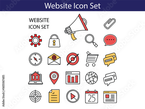 Web icon set. Website set icon vector. for computer and mobile