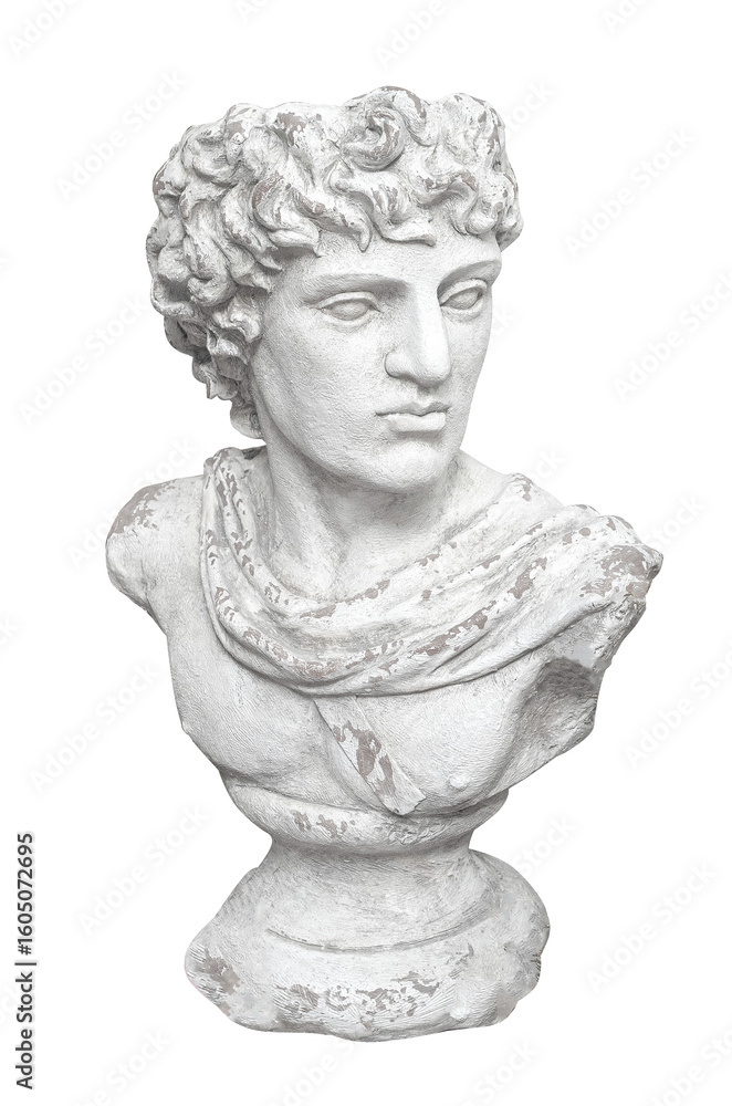 Obraz premium White plaster bust transparent background, cut out