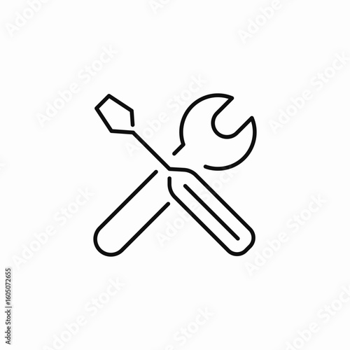 wrench screwdriver service icon sign vector