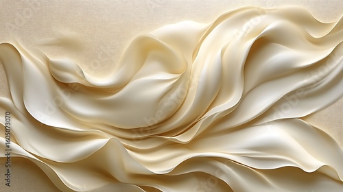 Abstract cream-colored flowing fabric