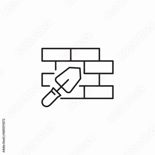 brick trowel icon sign vector