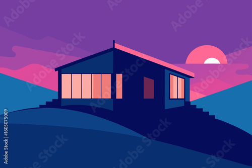 house at night