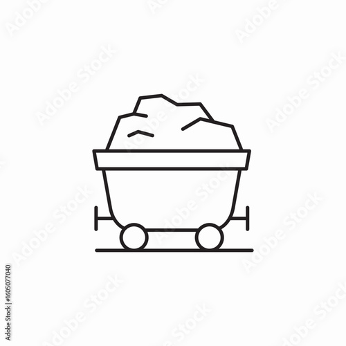 mining cart icon sign vector