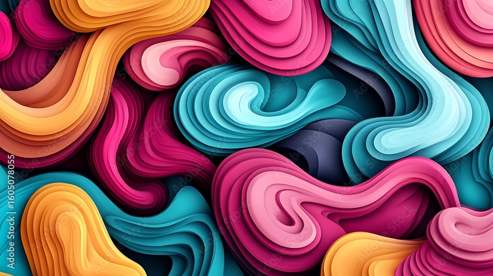 Obraz premium Abstract swirls of layered colors