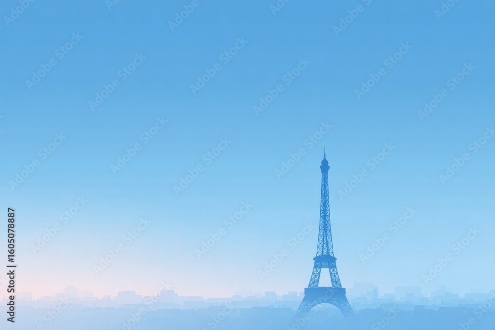 Fototapeta premium capture minimalist scene symbolizing world tourism day featuring iconic landmark silhouette under clear skies