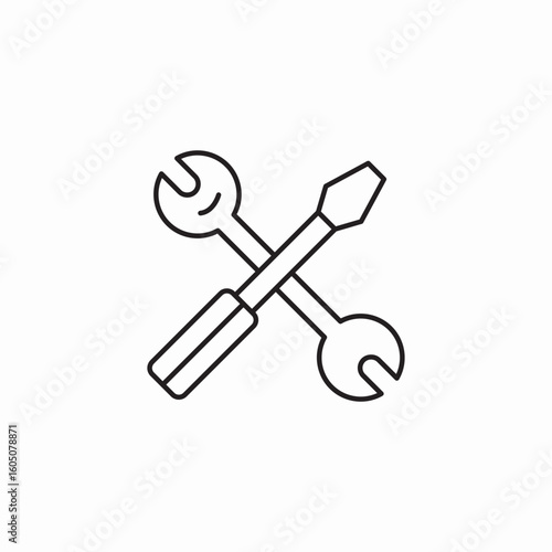 wrench screwdriver icon sign vector