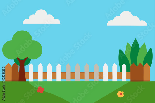 backyard lawn fence private garden outdoor space
