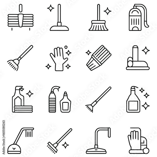 Cleaning tools and supplies broom