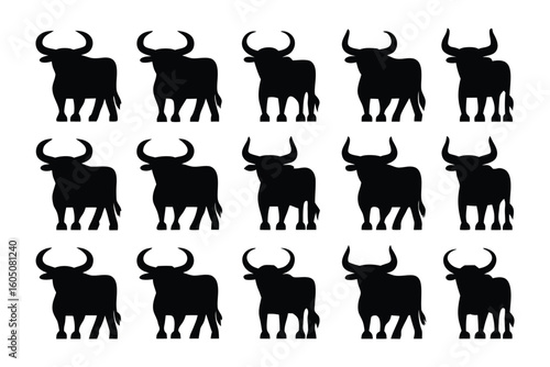 A collection of silhouette images showcasing various camel poses and stances against a white background