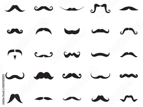 set of mustaches. Mustache icon collection. Mustache collection set