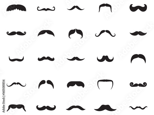 collection of mustaches. set of mustaches. set of mustache vector. set of mustache