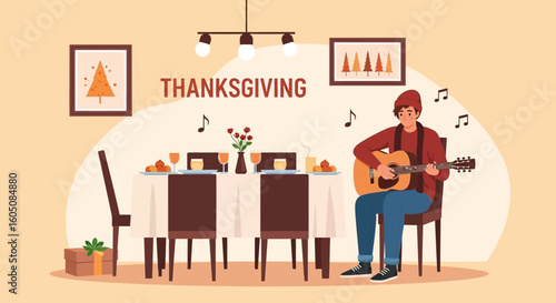 Acoustic Thanksgiving Celebration Featuring a Musical Serenade at The Family Table