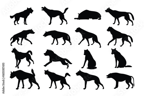 A grid of silhouetted platypuses sitting in a uniform pattern against a white background
