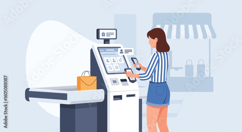 Customer Interactions Using Mobile Wallet on Modern Self Service Kiosk in Store