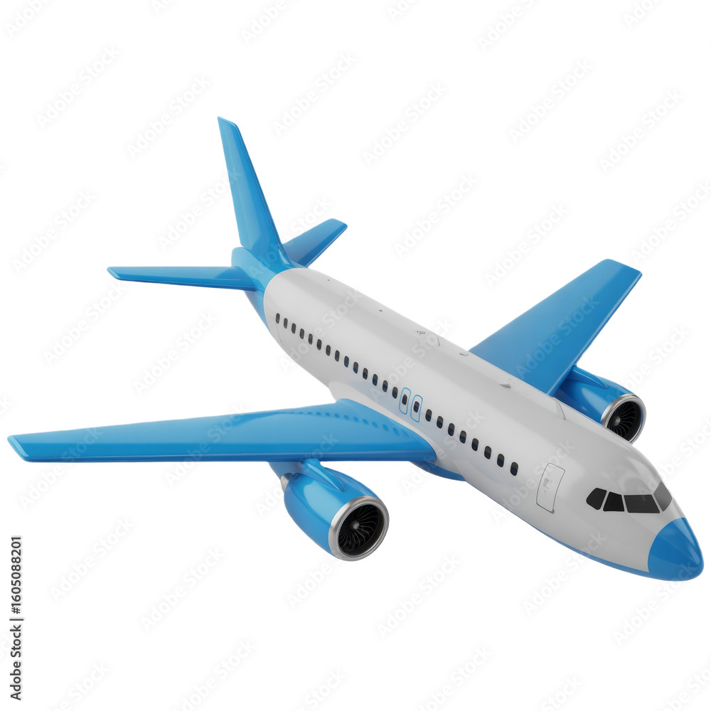 Obraz premium A detailed toy airplane with blue accents against a black background
