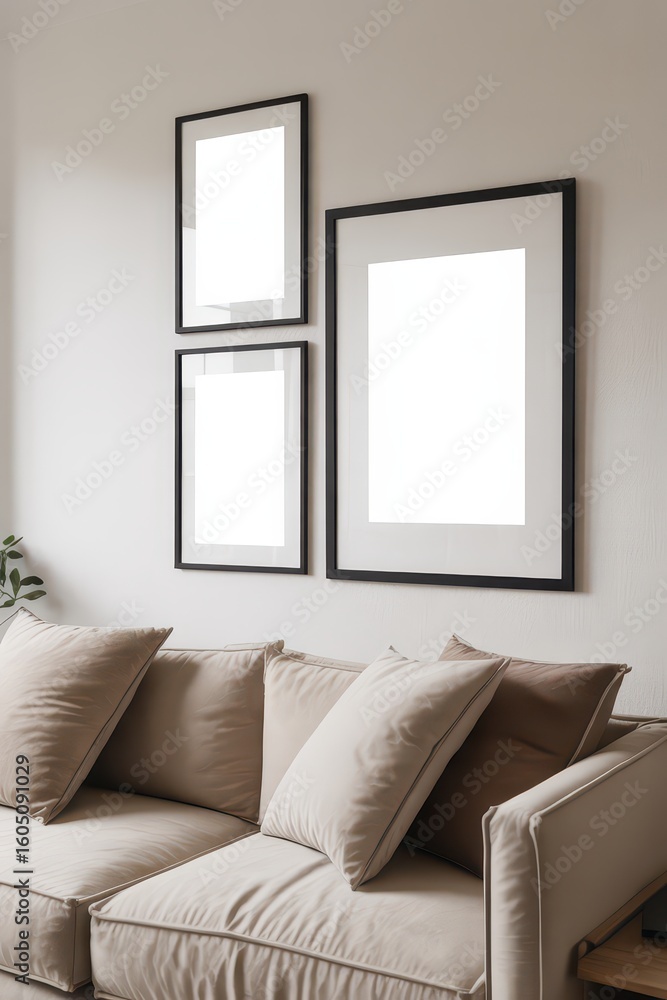Fototapeta premium Living Room Poster Mockup Set