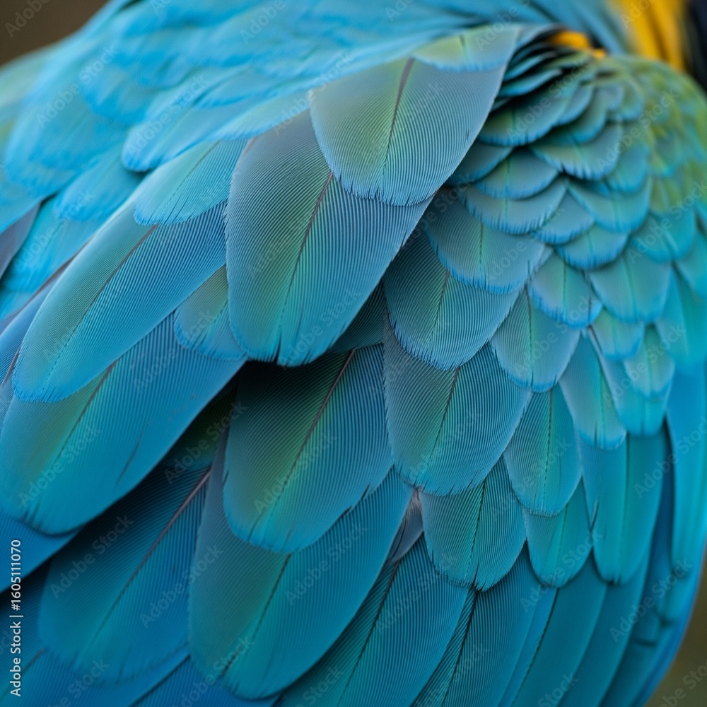 Fototapeta premium Colorful Macaw Feather Close-up Detail 