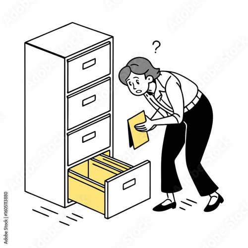 Office File Storage – Document Management or Productivity App Vector