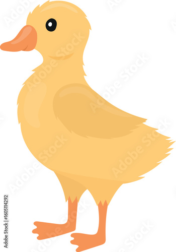Behang Yellow gosling cute childish cartoon illustration isolated on white background