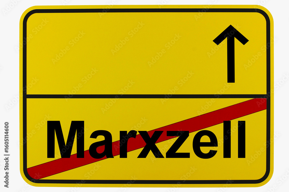 Fototapeta premium Illustration eines Ortsausgangsschildes von Marxzell in Baden-Württemberg