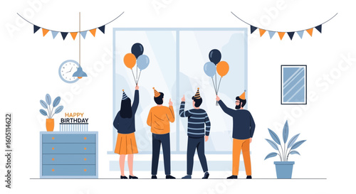 Celebrating Special Moment Together Friends During a Birthday Party Event