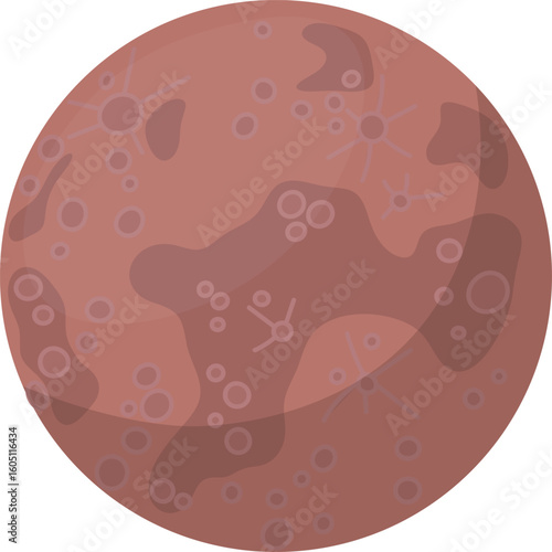 Solar System - Mercury. Isolated planet on white background, cartoon flat vector illustration.