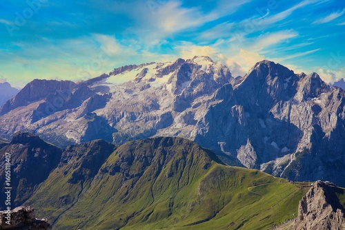 marmolada ghiacciaio  dalla val di fassa